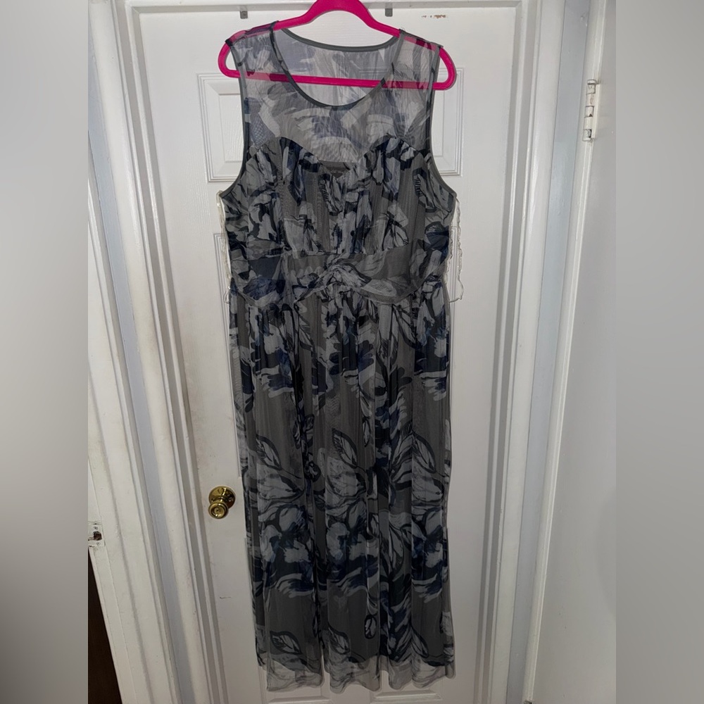 Candalite Floral Mesh Overlay Dress